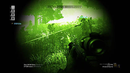 No military game is complete without green-o-vision. NVGs and laser-sights are invaluable during nocturnal engagements.